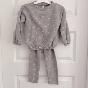 Rylee + Cru Gray Floral Toddler Set